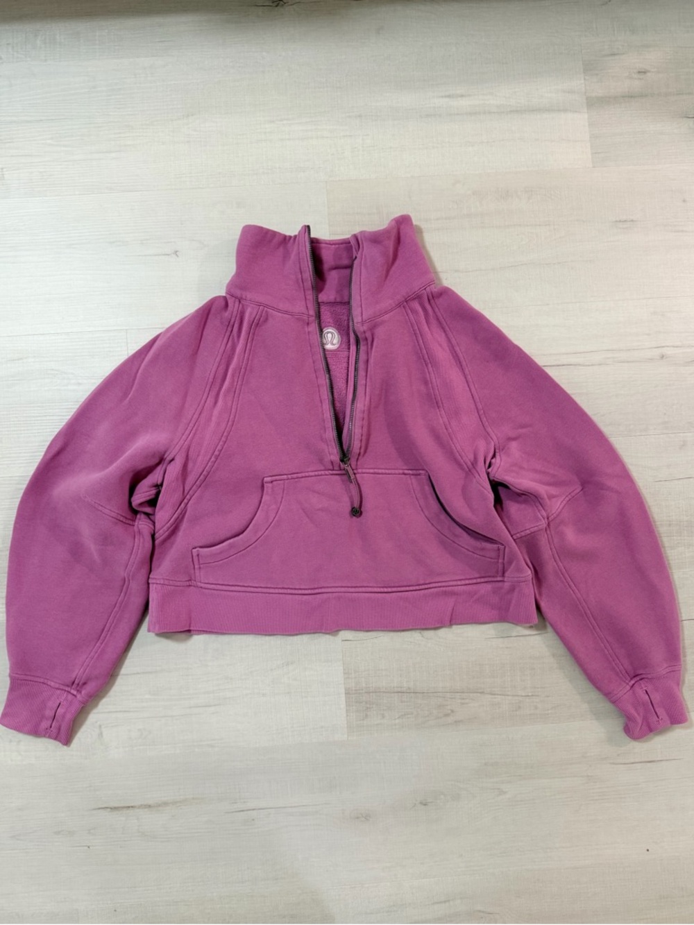 Lululemon Velvet Dust Scuba Oversized Half Zip Funnel Neck Size XS/S